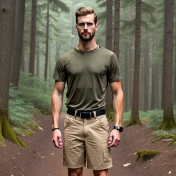 CQR Tactical Shorts Men's Tan 30 Ripstop Stretch Elastic Waist Cargo- EUC - Picture 3 of 12